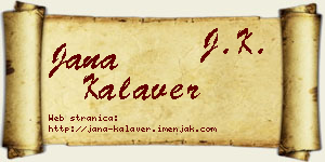 Jana Kalaver vizit kartica